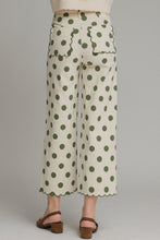 Load image into Gallery viewer, NEWEST ARRIVAL Ecru Olive Polka Dot Pants
