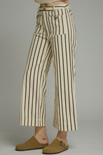 Load image into Gallery viewer, NEWEST ARRIVAL Olive Striped Ankle Length Jeans
