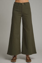 Load image into Gallery viewer, NEWEST ARRIVAL Olive Wide Leg Crop Jeans
