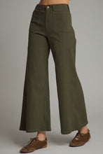 Load image into Gallery viewer, NEWEST ARRIVAL Olive Wide Leg Crop Jeans
