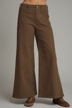 Load image into Gallery viewer, NEWEST ARRIVAL Brown Wide Leg Crop Jeans
