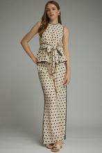 Load image into Gallery viewer, NEWEST ARRIVAL Off White/Brown Polka Dot Pants Set
