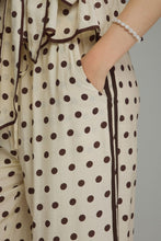 Load image into Gallery viewer, NEWEST ARRIVAL Off White/Brown Polka Dot Pants Set
