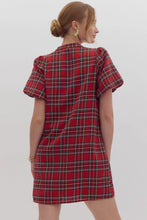 Load image into Gallery viewer, Red or Navy Plaid Front Bow Dress
