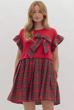 Load image into Gallery viewer, Red Plaid Bow Dress
