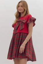 Load image into Gallery viewer, Red Plaid Bow Dress
