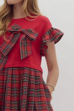 Load image into Gallery viewer, Red Plaid Bow Dress
