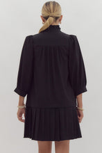 Load image into Gallery viewer, NEWEST ARRIVAL Black Ruffle Mock Neck Dress
