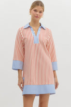 Load image into Gallery viewer, NEWEST ARRIVAL Red Striped Chambray Dress
