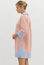 Load image into Gallery viewer, NEWEST ARRIVAL Red Striped Chambray Dress

