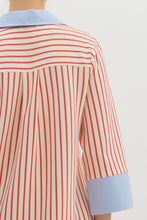 Load image into Gallery viewer, NEWEST ARRIVAL Red Striped Chambray Dress
