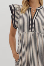 Load image into Gallery viewer, NEWEST ARRIVAL Black or Brown Flutter Sleeve Midi Dress
