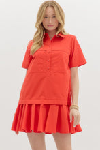 Load image into Gallery viewer, NEWEST ARRIVAL Red Pullover Twofer Shirt Dress
