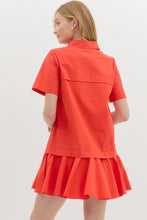 Load image into Gallery viewer, NEWEST ARRIVAL Red Pullover Twofer Shirt Dress
