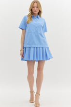 Load image into Gallery viewer, Baby Blue Pullover Twofer Shirt Dress
