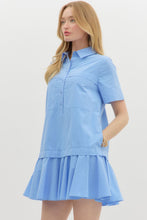 Load image into Gallery viewer, Baby Blue Pullover Twofer Shirt Dress
