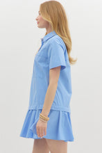 Load image into Gallery viewer, Baby Blue Pullover Twofer Shirt Dress
