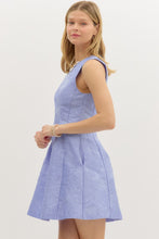 Load image into Gallery viewer, Bluish Purple Jacquard Dress
