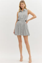Load image into Gallery viewer, NEWEST ARRIVAL Black/White Striped Side Buckle Dress
