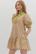 Load image into Gallery viewer, NEWEST ARRIVAL Burgundy Floral Print Ruffle Hem Dress

