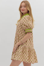 Load image into Gallery viewer, NEWEST ARRIVAL Burgundy Floral Print Ruffle Hem Dress
