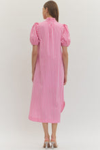Load image into Gallery viewer, NEWEST ARRIVAL Pink Striped Button Down Midi Dress
