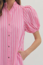 Load image into Gallery viewer, NEWEST ARRIVAL Pink Striped Button Down Midi Dress

