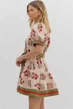 Load image into Gallery viewer, NEWEST ARRIVAL Fall Floral Ruffle Hem Dress
