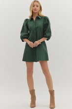 Load image into Gallery viewer, NEWEST ARRIVAL Hunter Green Eyelet Sleeve Button Down Dress

