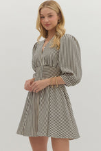 Load image into Gallery viewer, NEWEST ARRIVAL Black Striped Zipper Front Dress
