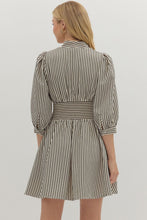 Load image into Gallery viewer, NEWEST ARRIVAL Black Striped Zipper Front Dress
