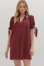 Load image into Gallery viewer, NEWEST ARRIVAL Crimson Red Sleeve Tie Dress
