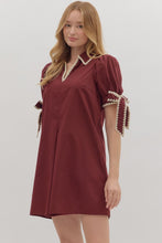 Load image into Gallery viewer, NEWEST ARRIVAL Crimson Red Sleeve Tie Dress
