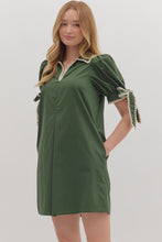 Load image into Gallery viewer, NEWEST ARRIVAL Olive Green Sleeve Tie Dress

