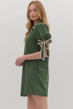 Load image into Gallery viewer, NEWEST ARRIVAL Olive Green Sleeve Tie Dress
