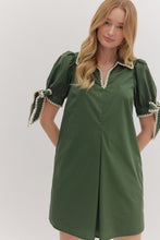 Load image into Gallery viewer, NEWEST ARRIVAL Olive Green Sleeve Tie Dress
