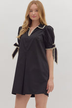 Load image into Gallery viewer, NEWEST ARRIVAL Black Sleeve Tie Dress
