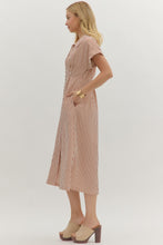 Load image into Gallery viewer, NEWEST ARRIVAL Brick Stripe Short Sleeve Midi Dress
