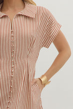 Load image into Gallery viewer, NEWEST ARRIVAL Brick Stripe Short Sleeve Midi Dress
