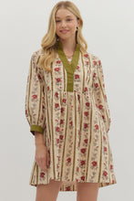 Load image into Gallery viewer, NEWEST ARRIVAL Olive Fall Floral Flow Dress
