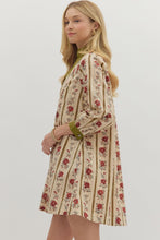Load image into Gallery viewer, NEWEST ARRIVAL Olive Fall Floral Flow Dress
