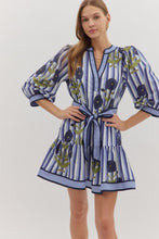 Load image into Gallery viewer, NEWEST ARRIVAL Navy Floral Striped Dress
