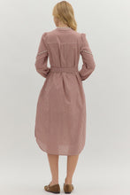 Load image into Gallery viewer, NEWEST ARRIVAL Burgundy Gingham Button Down Midi Dress
