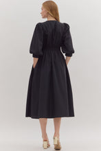 Load image into Gallery viewer, NEWEST ARRIVAL Black or Brown Zipper Front Midi Dress
