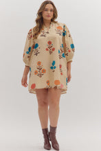 Load image into Gallery viewer, NEWEST ARRIVAL Taupe Bold Floral Dress
