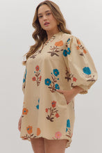 Load image into Gallery viewer, NEWEST ARRIVAL Taupe Bold Floral Dress
