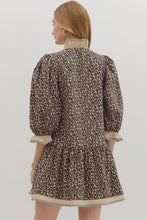 Load image into Gallery viewer, NEWEST ARRIVAL Brown Ruffle Animal Print Dress
