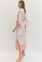 Load image into Gallery viewer, NEWEST ARRIVAL White Pink Floral Midi Dress
