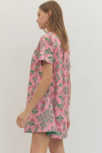 Load image into Gallery viewer, NEWEST ARRIVAL Pink/Green Floral Print Shirt Dress
