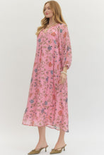 Load image into Gallery viewer, NEWEST ARRIVAL Pink Floral Midi Dress

